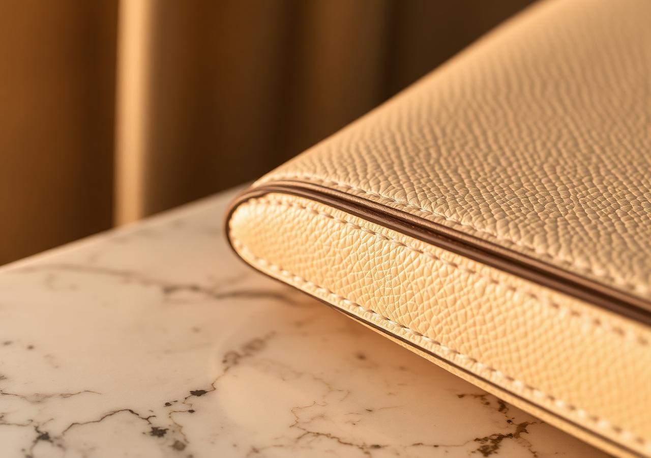 Detail of luxury leather craftsmanship