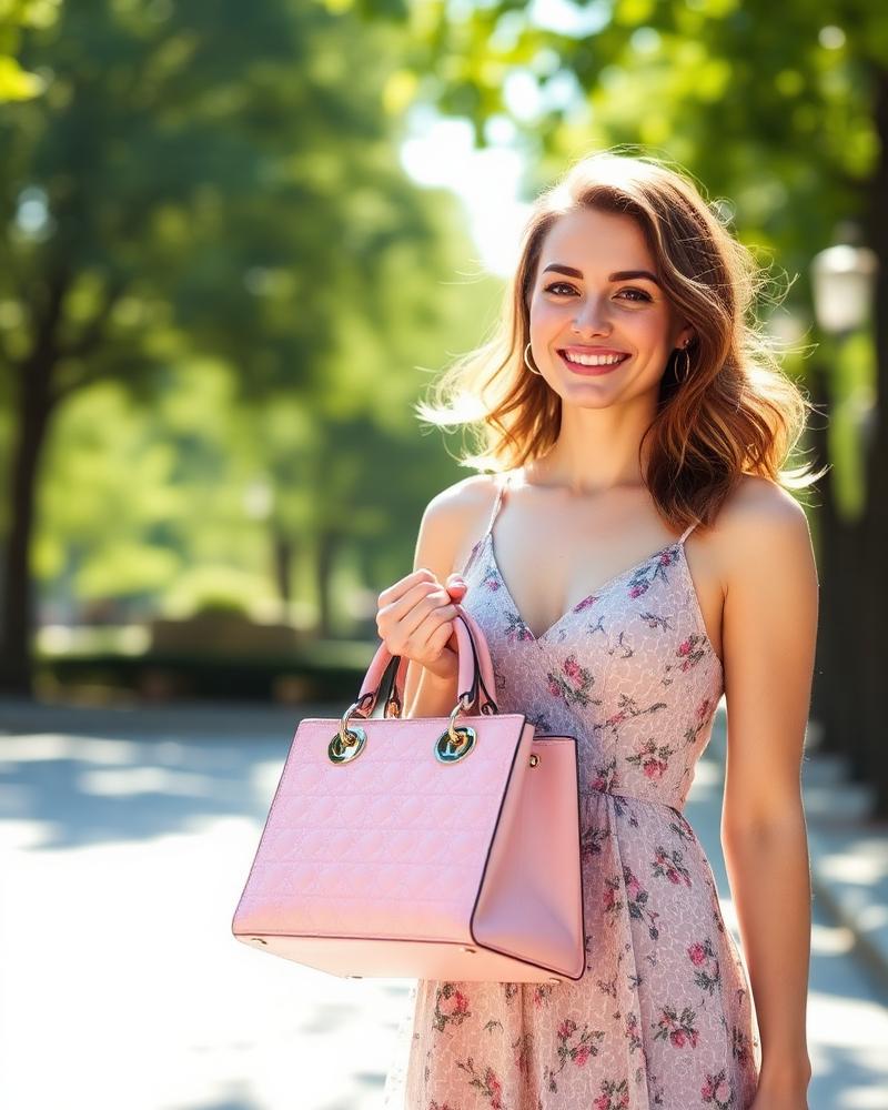 Winner Isabella with Lady Dior Mini, Rose Poudre