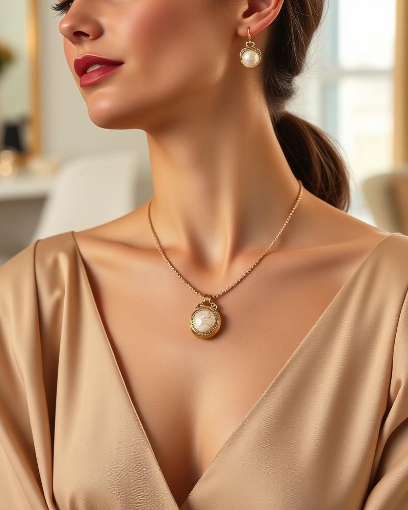 Winner Grace with Van Cleef Alhambra Pendant